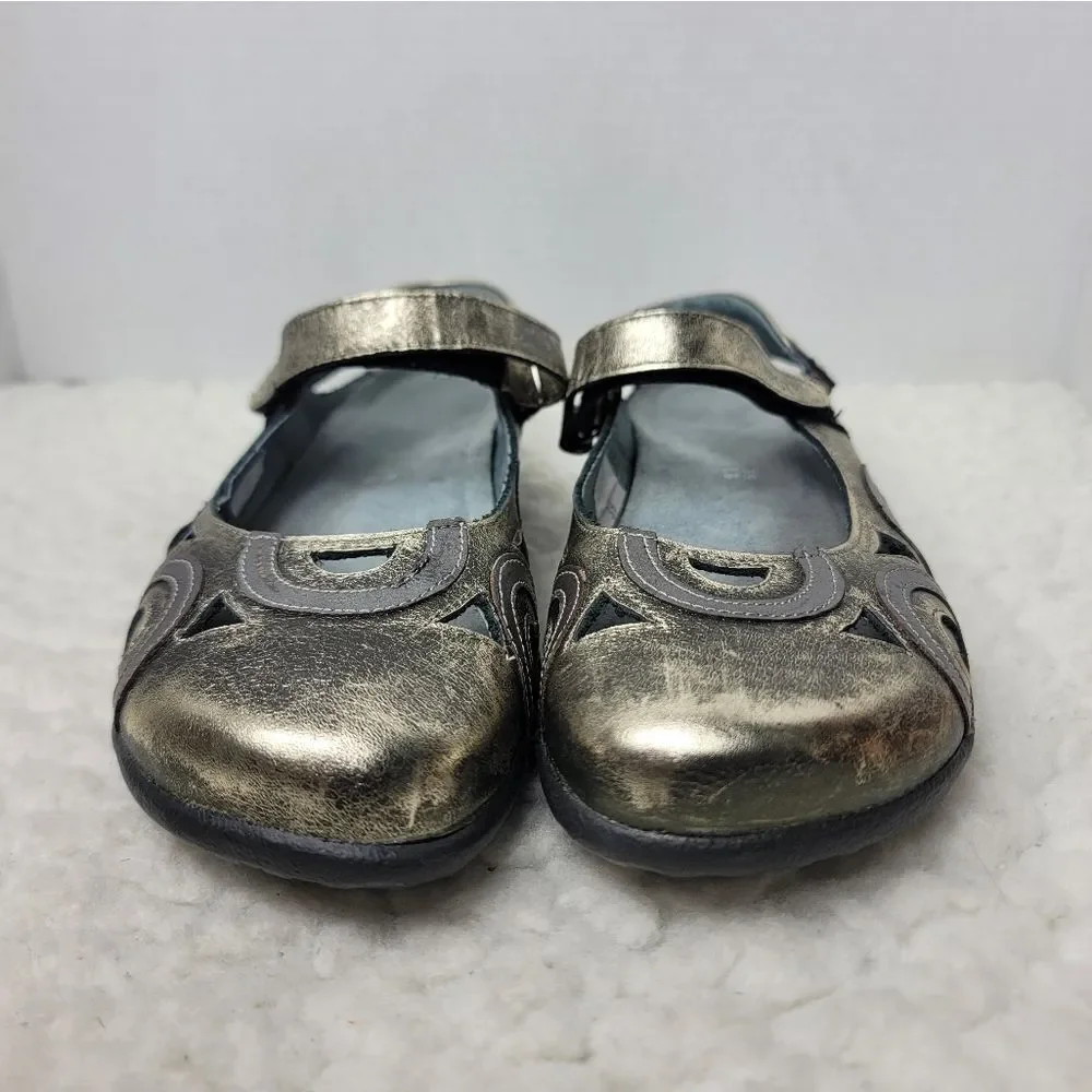 Naot Rongo Women’s Mary Jane Slingback Sandal Size 8.5 Gold Metallic Close Toe